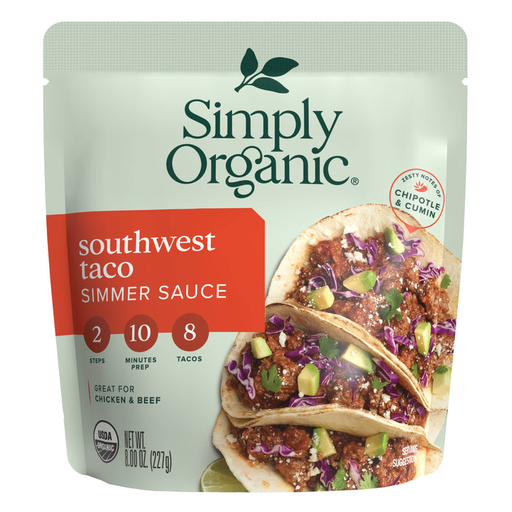 Organic Southwest Taco Simmer Sauce For Beef & Chicken, 8 Oz