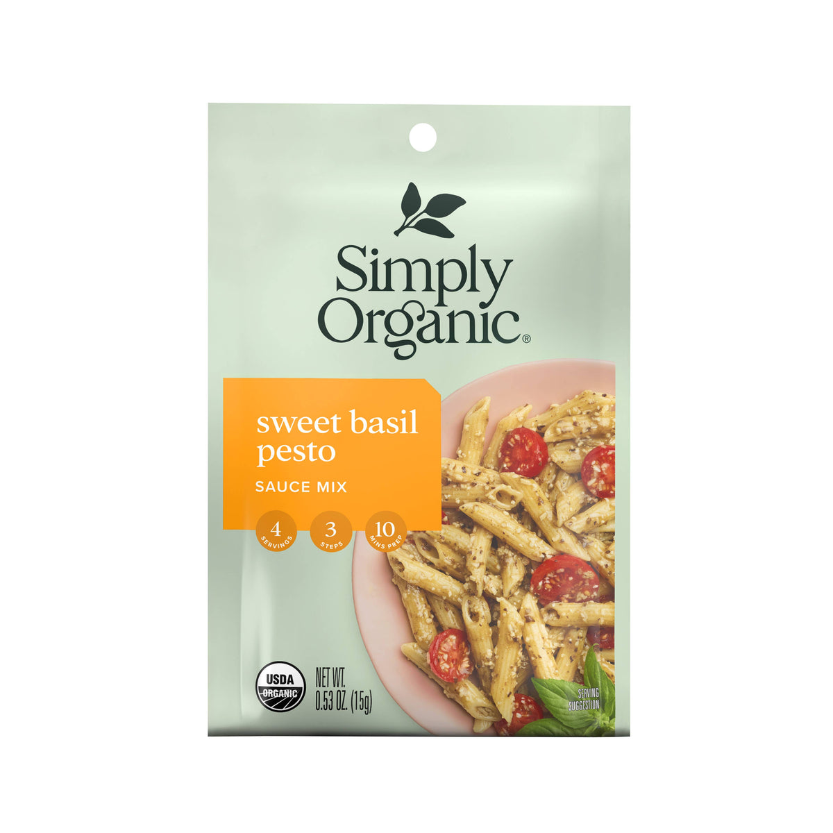 Sweet Basil Pesto Sauce Mix, Certified Organic, .53 Oz