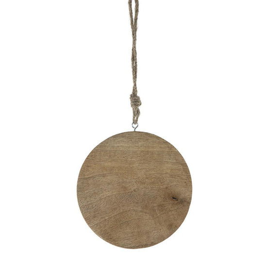 Wooden Hanging Circle With Snowflake Cut Decorative Hanging Christmas Tree Ornaments For Holiday Party Decorations (Set of 12) - Multi