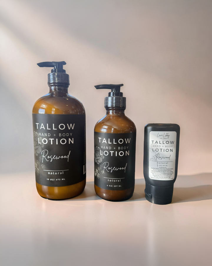Rosewood Tallow Hand + Body Lotion