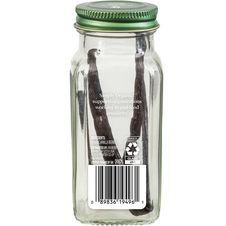 Pure Madagascar Vanilla Beans, Certified Organic, 2 Count