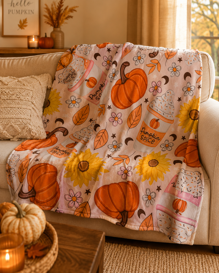 Pumpkin Spice Daydream Throw Blanket
