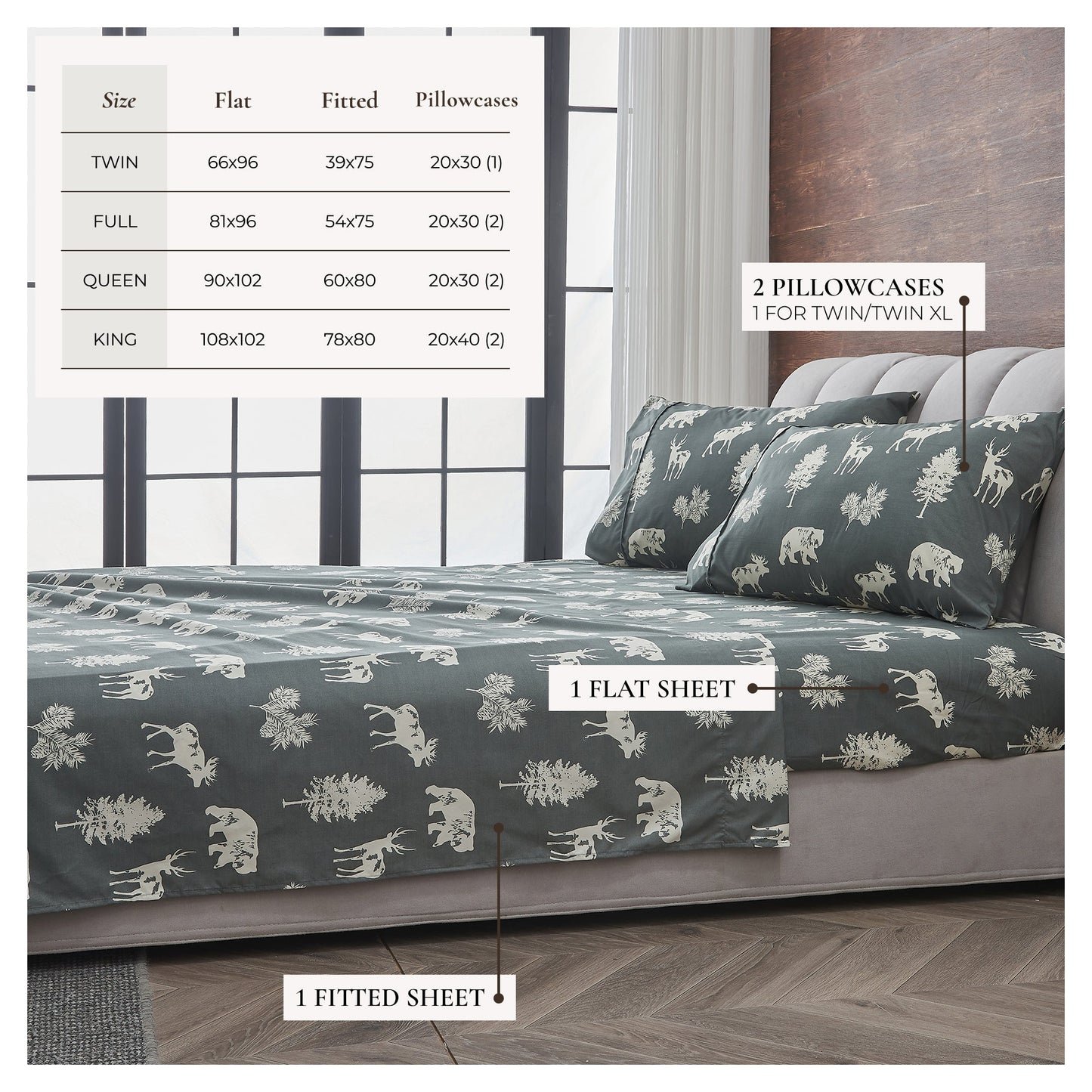 Lodge Printed Sheet Set - Mountain Ridge Collection