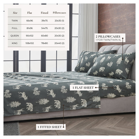Lodge Printed Sheet Set - Mountain Ridge Collection