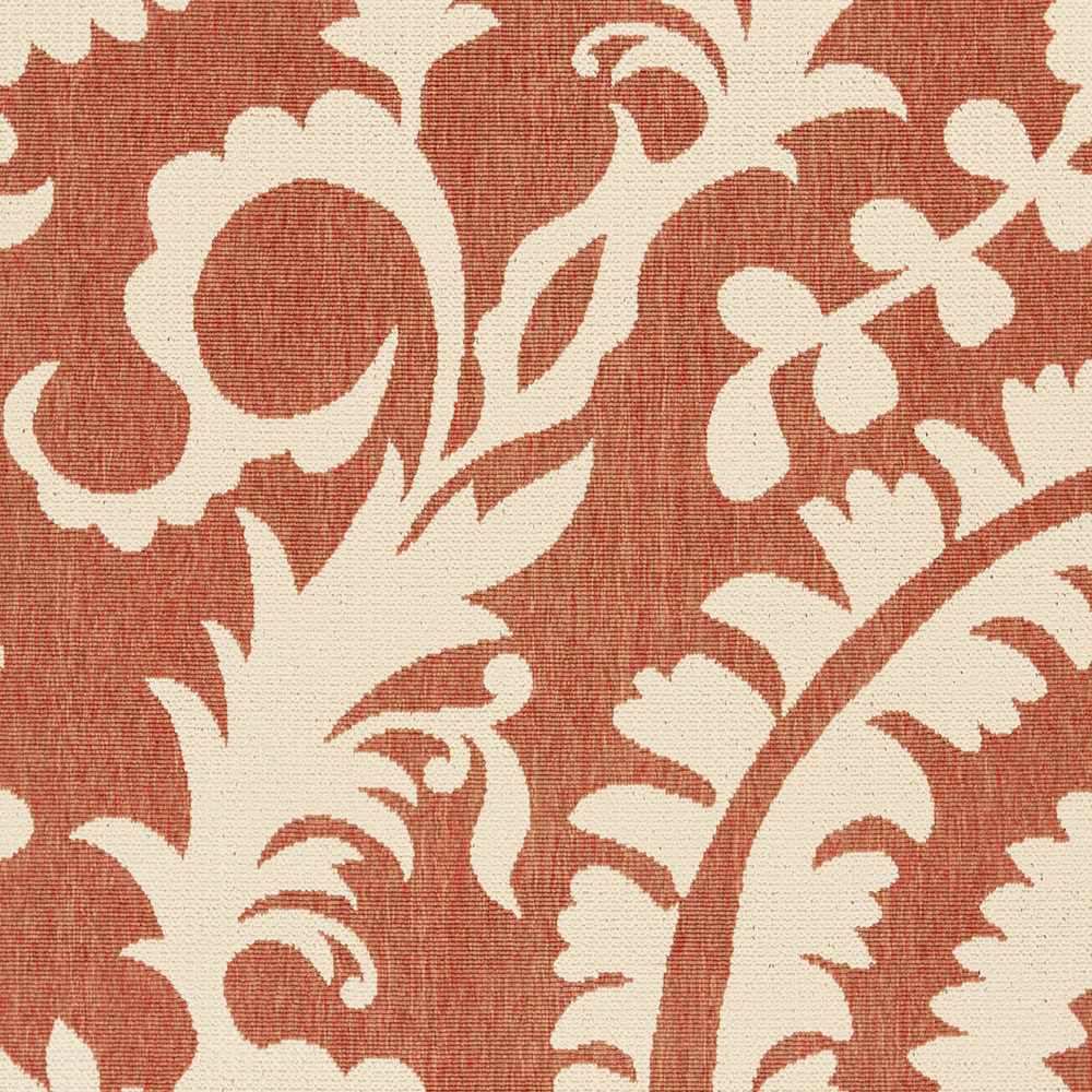 Alburnett Burnt Orange Floral Outdoor Rug - Clearance