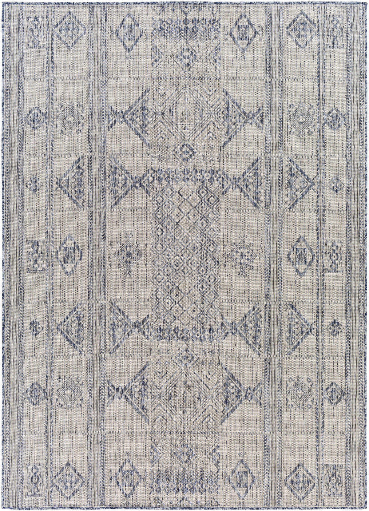 Malamig Gray & Blue Outdoor Area Rug - Clearance