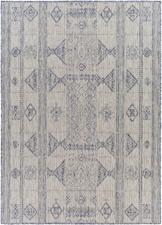 Malamig Gray & Blue Outdoor Area Rug - Clearance