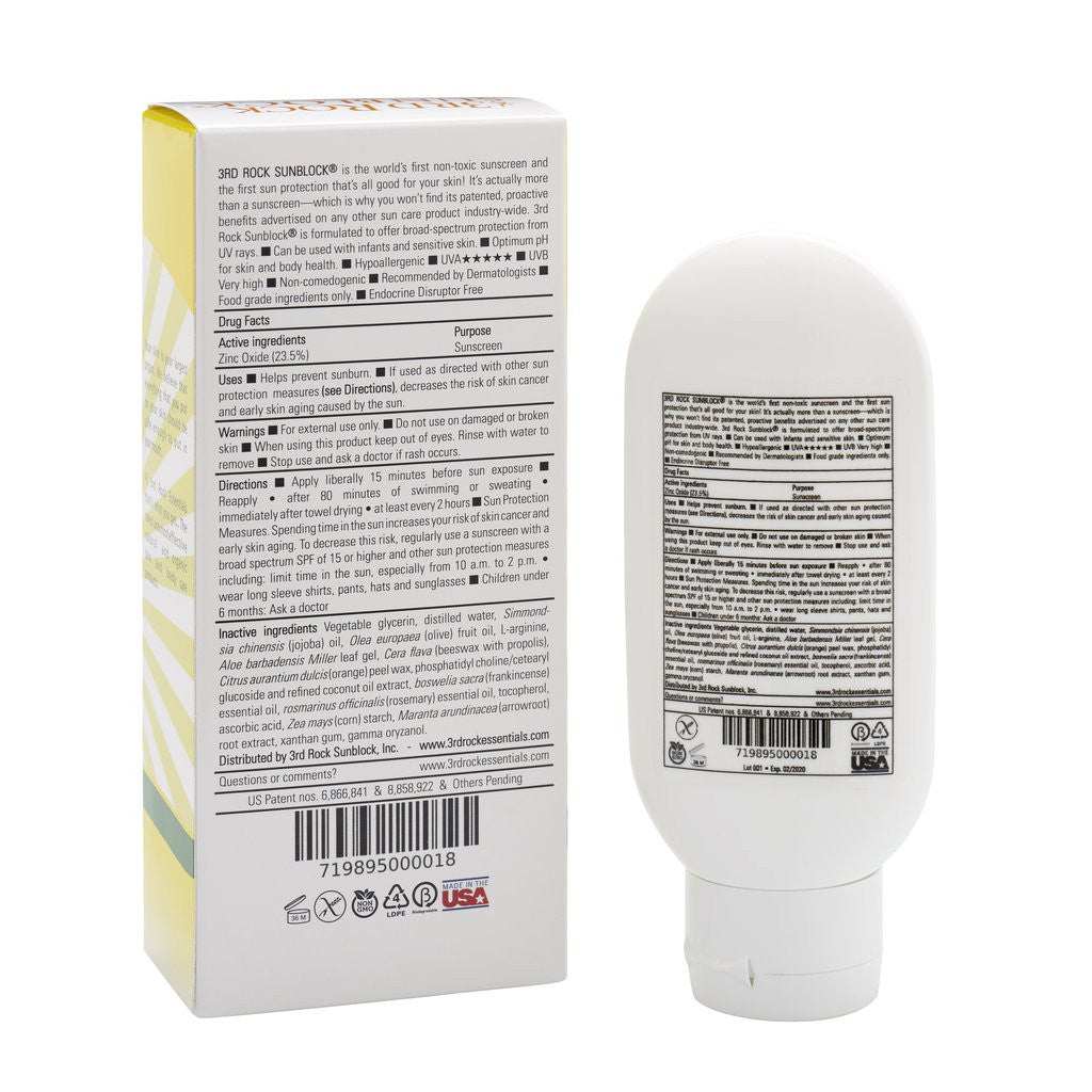 3rd Rock Sunblock® Sunscreen Lotion - Aromatherapeutic - Zinc Oxide 35 SPF