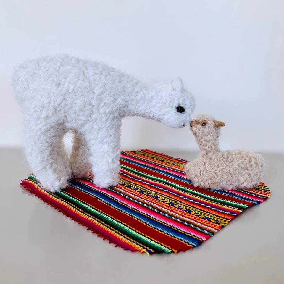 Alpacadorable Mom-n-Cria Hand Made Baby Alpaca Ornaments — Christmas ornament for tree display and holiday gifting
