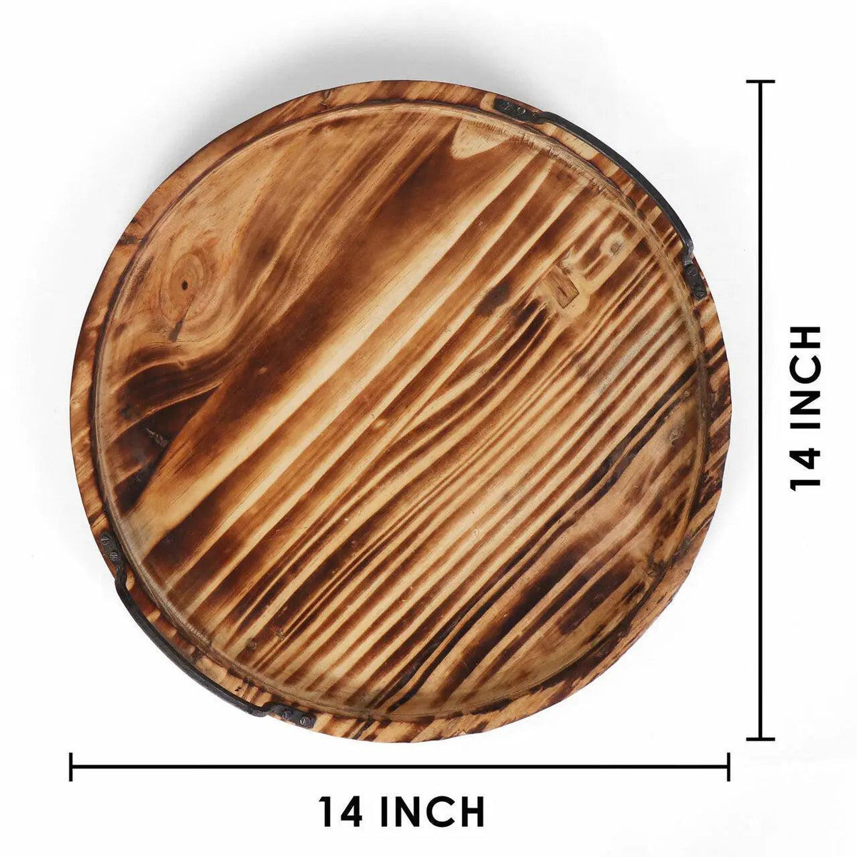 Aria Scorched Wood Serving Tray with Handles