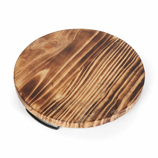 Aria Scorched Wood Serving Tray with Handles