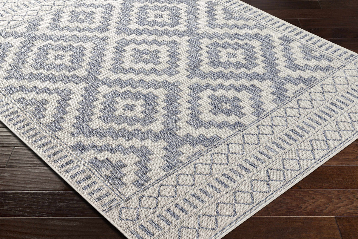 Kabala Dark Blue Outdoor Area Rug - Clearance