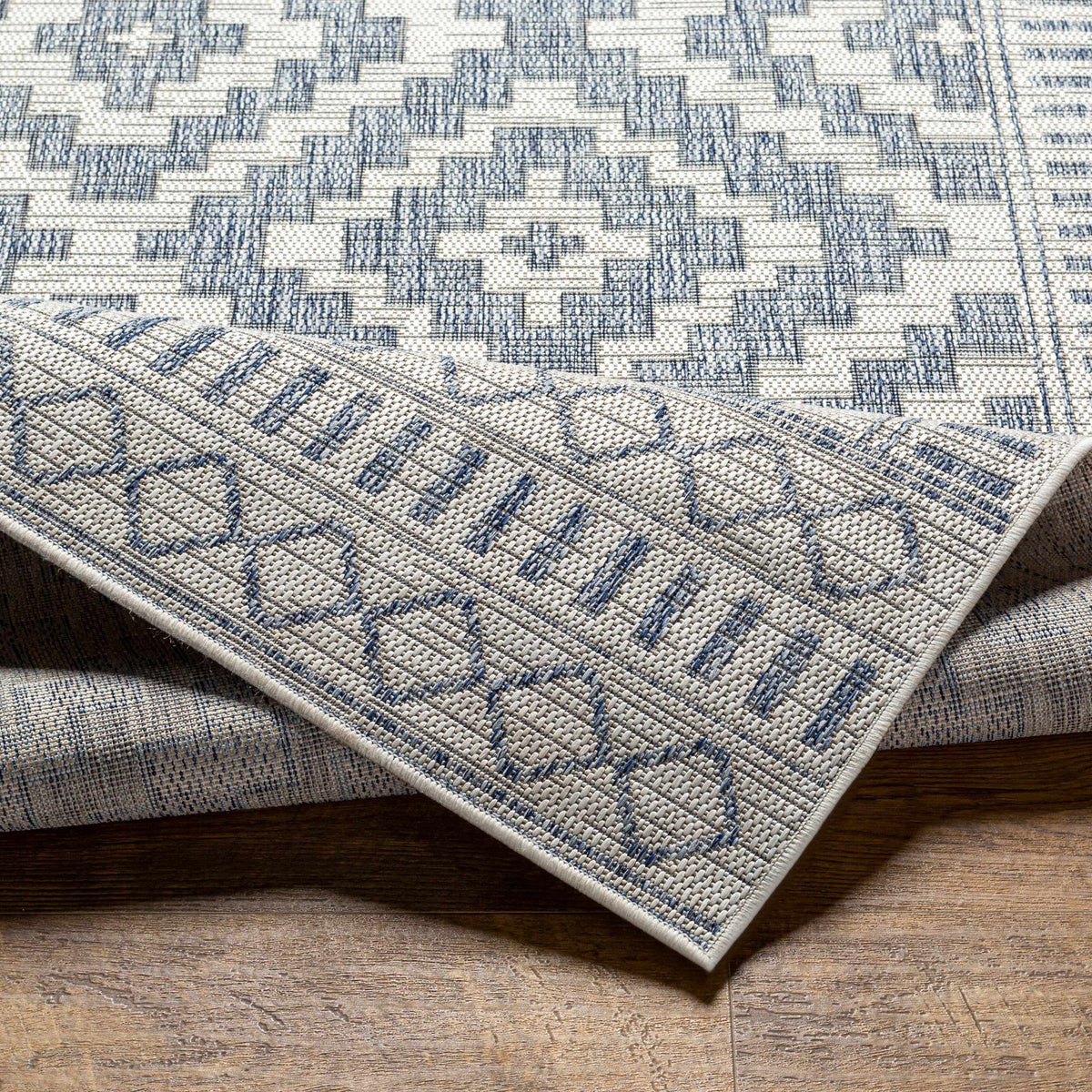 Kabala Dark Blue Outdoor Area Rug - Clearance