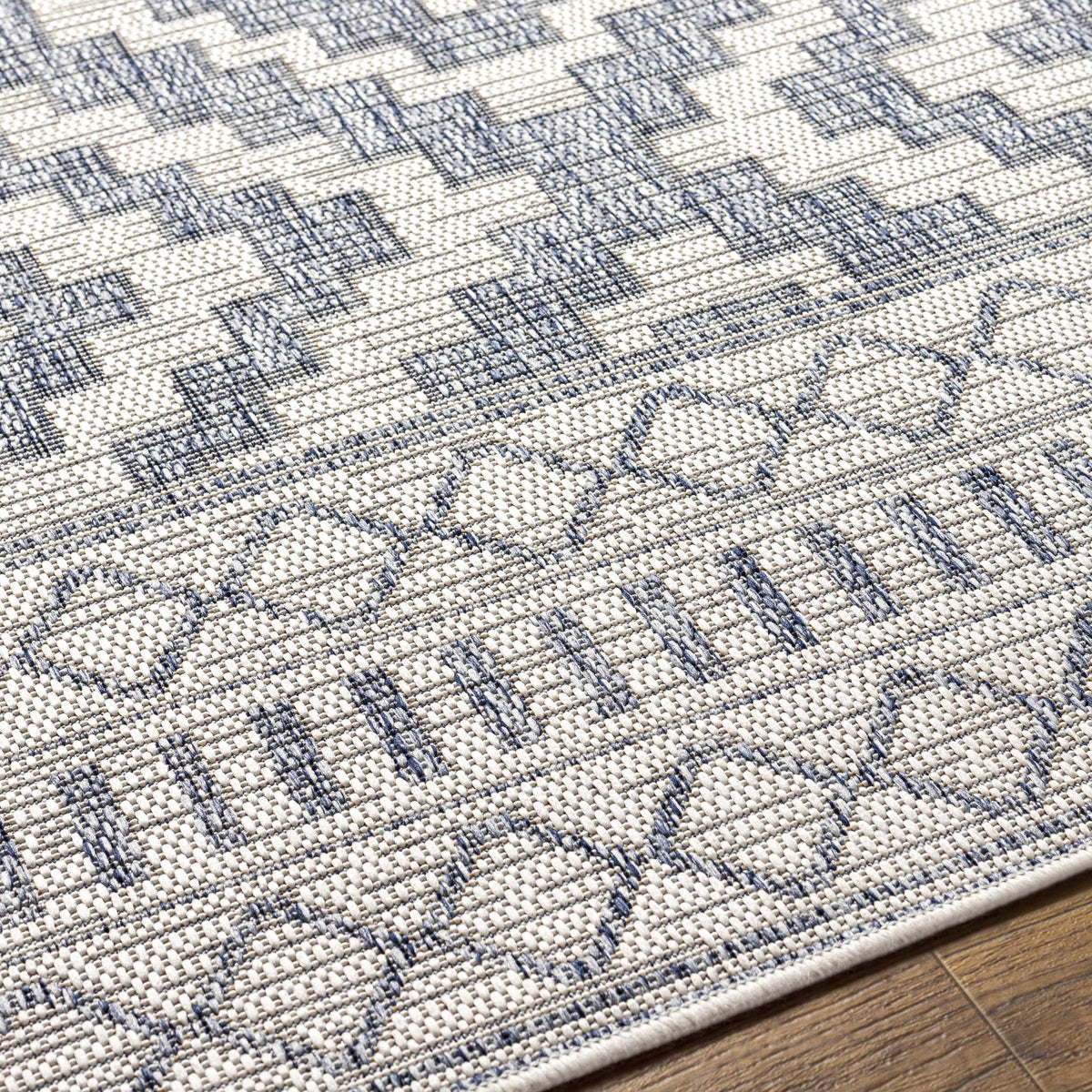 Kabala Dark Blue Outdoor Area Rug - Clearance