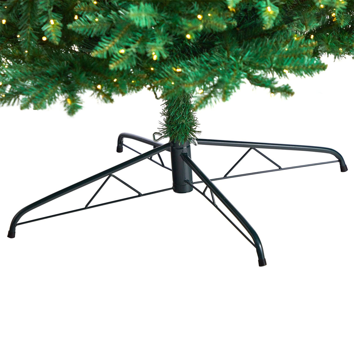 11' Slim Green Mountain Pine Christmas Tree with 950 Clear LED Lights and 2836 Bendable Branches, Christmas tree for living room, entryway or seasonal display