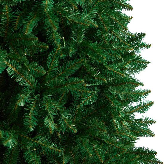 11' Slim Green Mountain Pine Christmas Tree with 950 Clear LED Lights and 2836 Bendable Branches, artificial Christmas tree for festive holiday home decor fr...