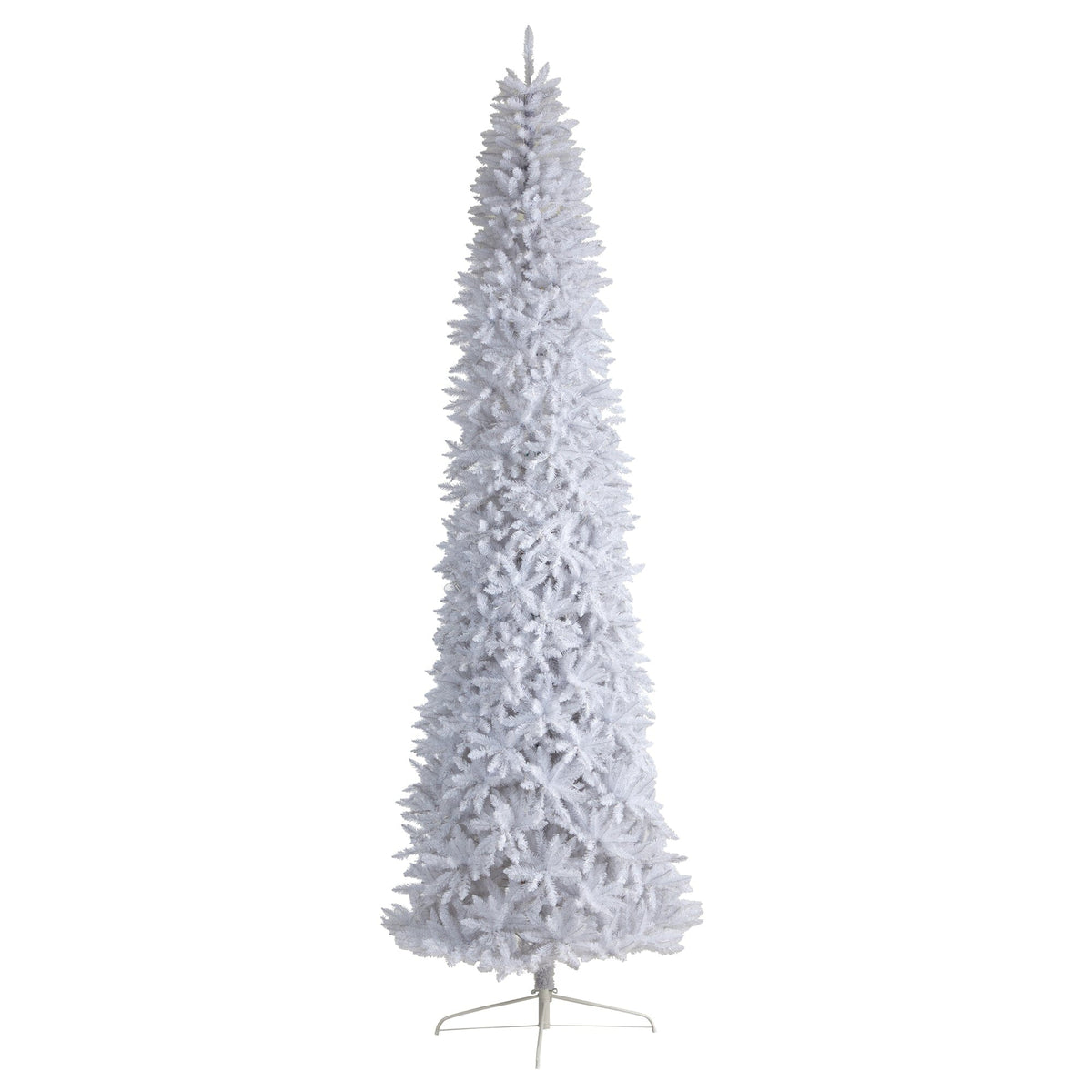 12' Slim White Artificial Christmas Tree with 3235 Bendable Branches, artificial Christmas tree for festive holiday home decor from Cedar & Spice Gifts