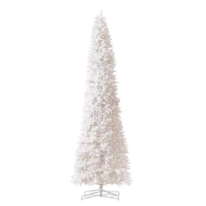 13' Slim White Artificial Christmas Tree with 1350 Warm White LED Lights and 3924 Bendable Branches, artificial Christmas tree for festive holiday home decor...