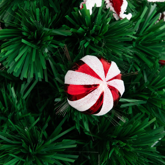 24" Pre-Lit Fiber Optic Artificial Christmas Tree with Ornaments, Poinsettia and Star Topper, Christmas ornament for festive holiday tree decor from Cedar &...