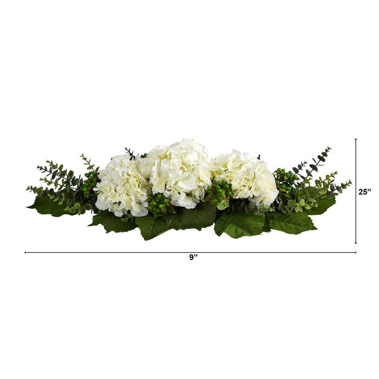 25” Hydrangea and Eucalyptus Artificial Arrangement