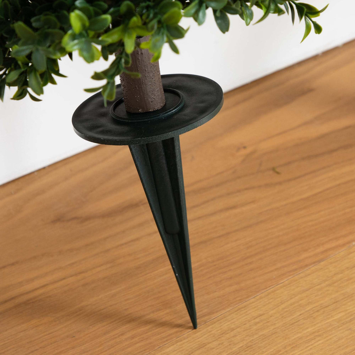 2.5' UV Resistant Artificial Boxwood Plant with Integrated Ground Stake (Indoor/Outdoor) — faux plant accent for living room office and home decor gift-ready decor idea
