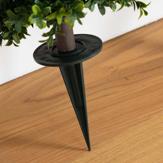 2.5' UV Resistant Artificial Boxwood Plant with Integrated Ground Stake (Indoor/Outdoor) — faux plant accent for living room office and home decor gift-ready decor idea