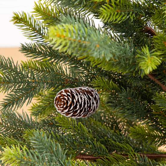 3' Artificial Balsam Fir Christmas Tree with Pine Cones in Jute Wire Planter