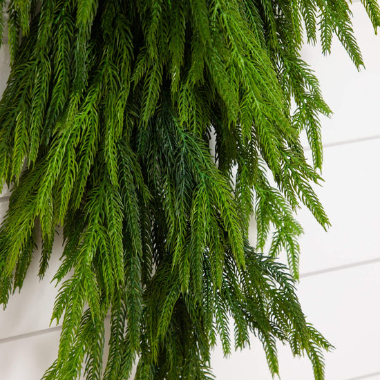 3' Artificial Real Touch Norfolk Island Pine Teardrop with Natural Look