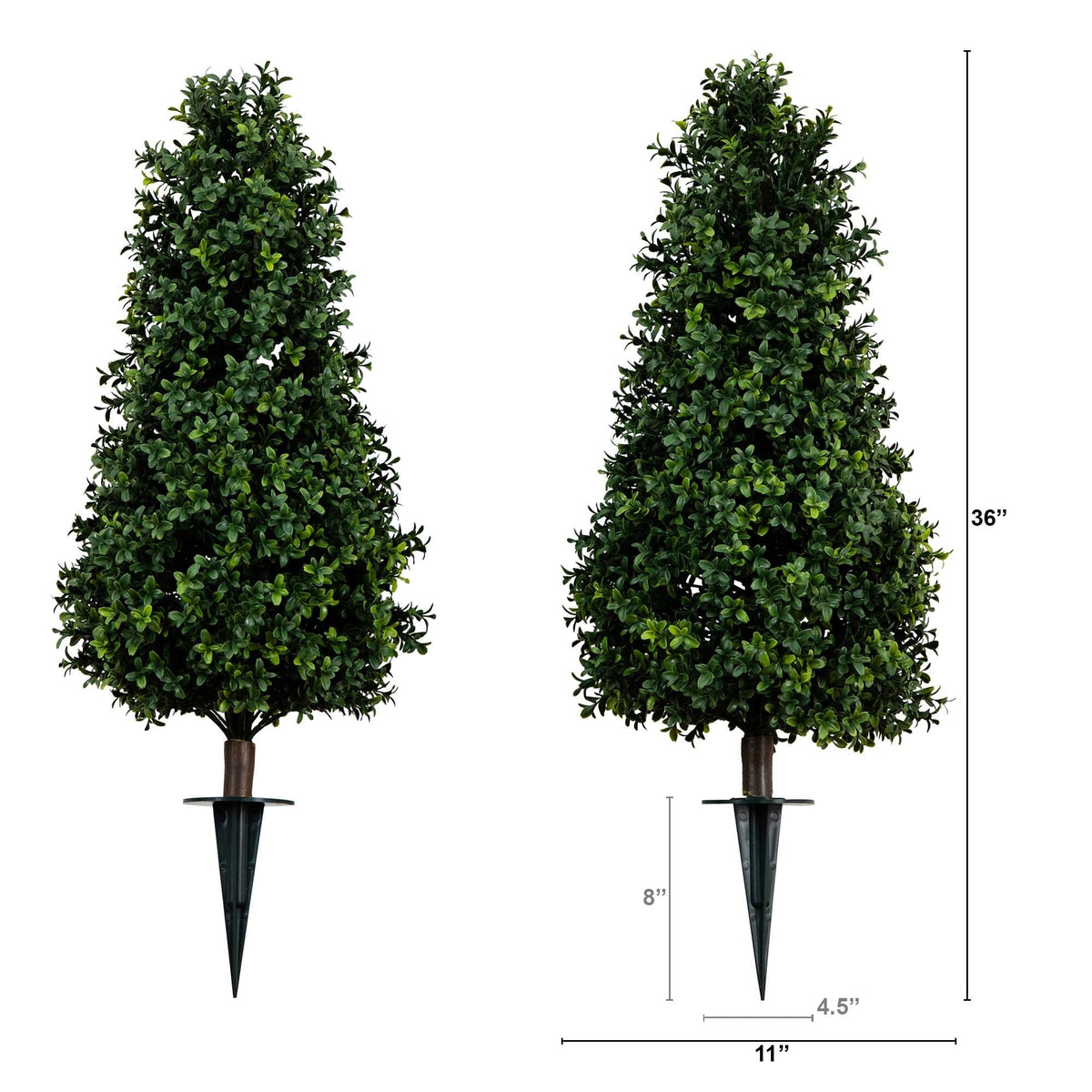 3' UV Resistant Artificial Boxwood Plant with Integrated Ground Stake (Indoor/Outdoor) — artificial botanical decor for low maintenance greenery gift-ready decor idea