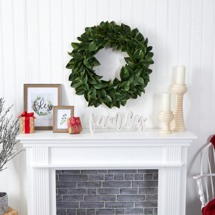 30” Magnolia Artificial Wreath — wreath accent for entryway wall or holiday decorating online gift shop find
