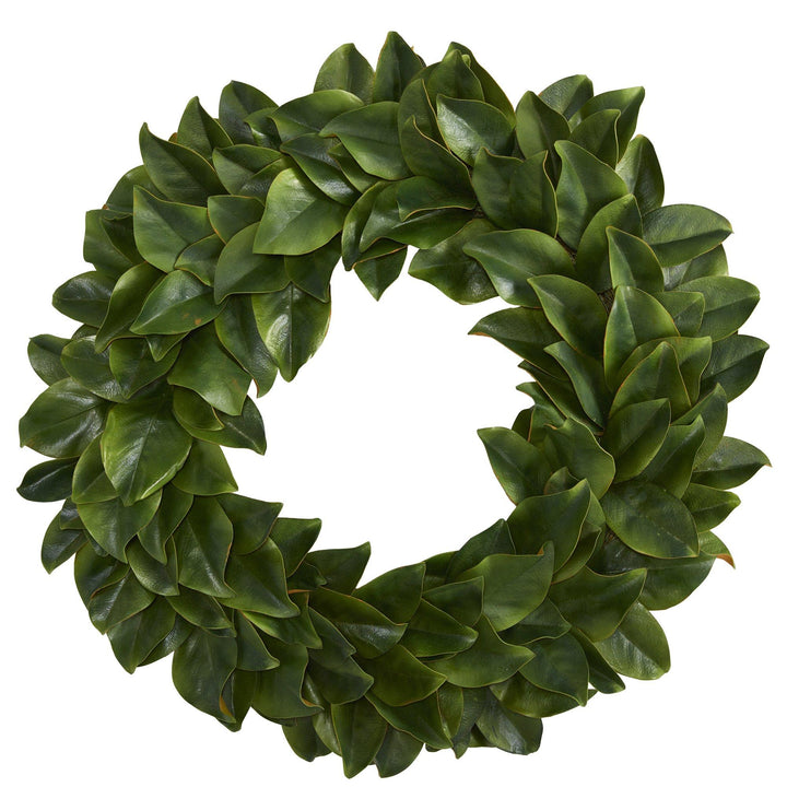 30” Magnolia Artificial Wreath — decorative wreath for door wall and seasonal home decor