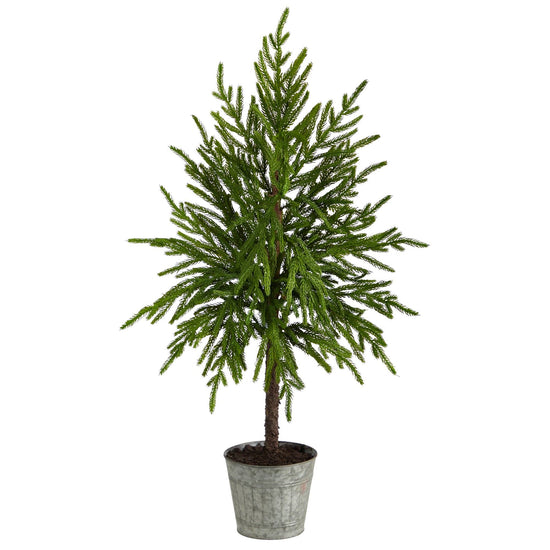 35” Christmas Artificial Tree in Decorative Planter