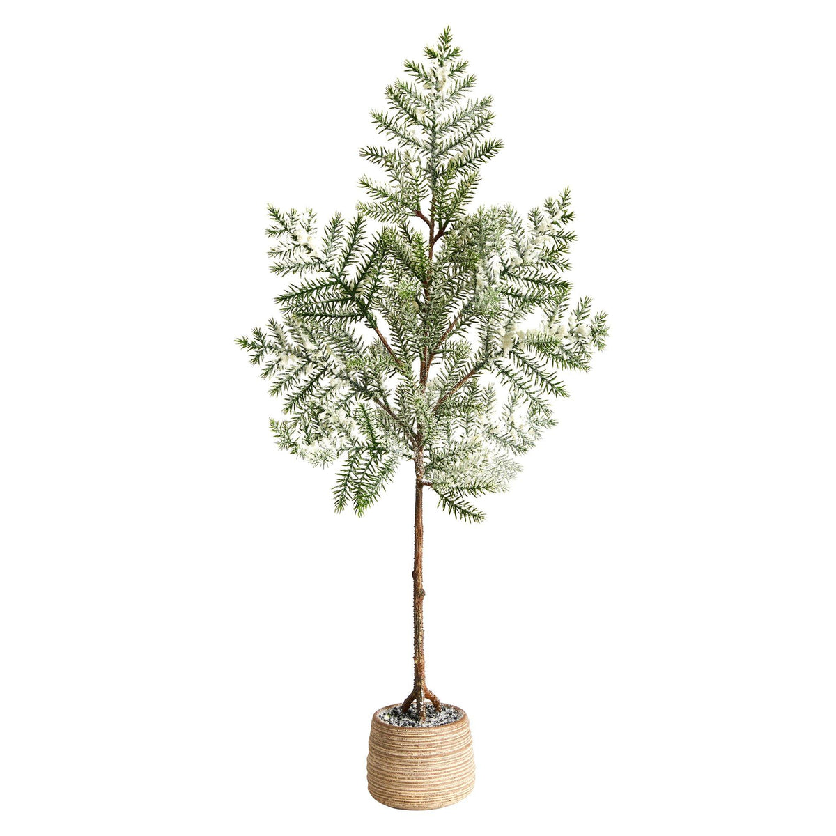 35'' Frosted Pine Artificial Christmas Tree in Decorative Planter, artificial Christmas tree for festive holiday home decor from Cedar & Spice Gifts