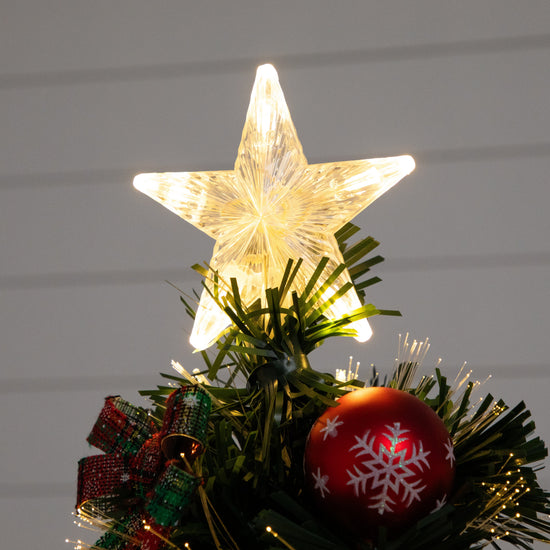 36" Pre-Lit Fiber Optic Cosmopolitan Star Topped Artificial Christmas Tree with Decorative Planter, Christmas tree for living room, entryway or seasonal display