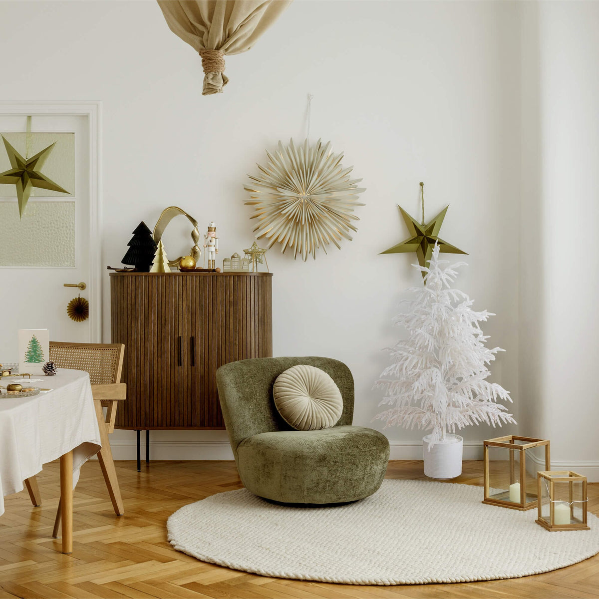 4' Artificial Real Touch White Norfolk Island Pine Christmas Tree with Natural Look, holiday tree for festive indoor Christmas decorating