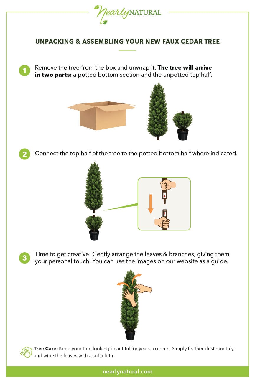 4' Cedar Tree Silk Tree (Indoor/Outdoor) — lifelike botanical accent for year round home decor distinctive decor choice