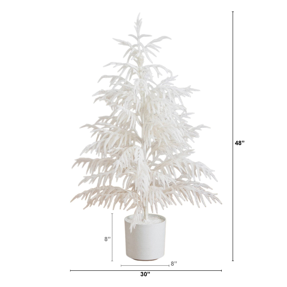 4' Artificial Real Touch White Norfolk Island Pine Christmas Tree with Natural Look, artificial Christmas tree for festive holiday home decor from Cedar & Sp...