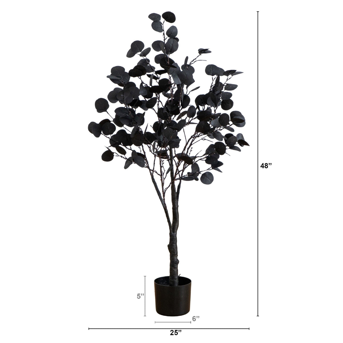 4' Pre-Lit Artificial Halloween Black Eucalyptus Tree with 160 Orange & Purple LED Lights