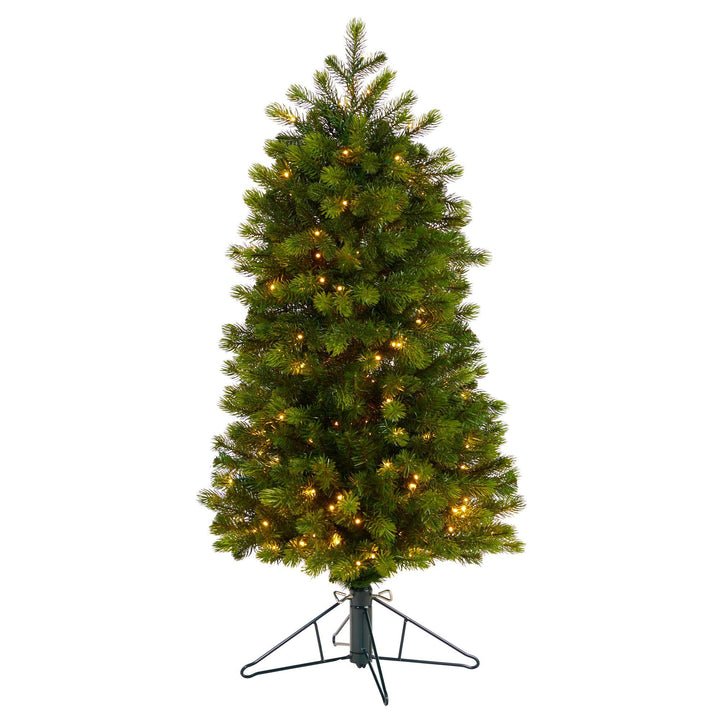 4' Slim Colorado Mountain Spruce Artificial Christmas Tree with 150 (Multifunction) Micro LED Lights and 360 Branches, artificial Christmas tree for festive...