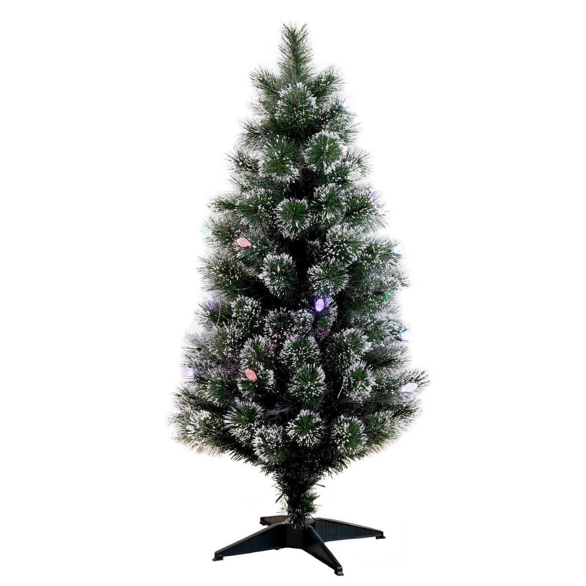 4' Snowy Pre-Lit Fiber Optic Artificial Christmas Tree with 40 Colorful LED Lights, artificial Christmas tree for festive holiday home decor from Cedar & Spi...