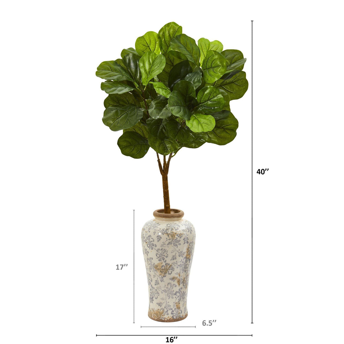 40” Fiddle Leaf Artificial Tree in Designer Vase (Real Touch)