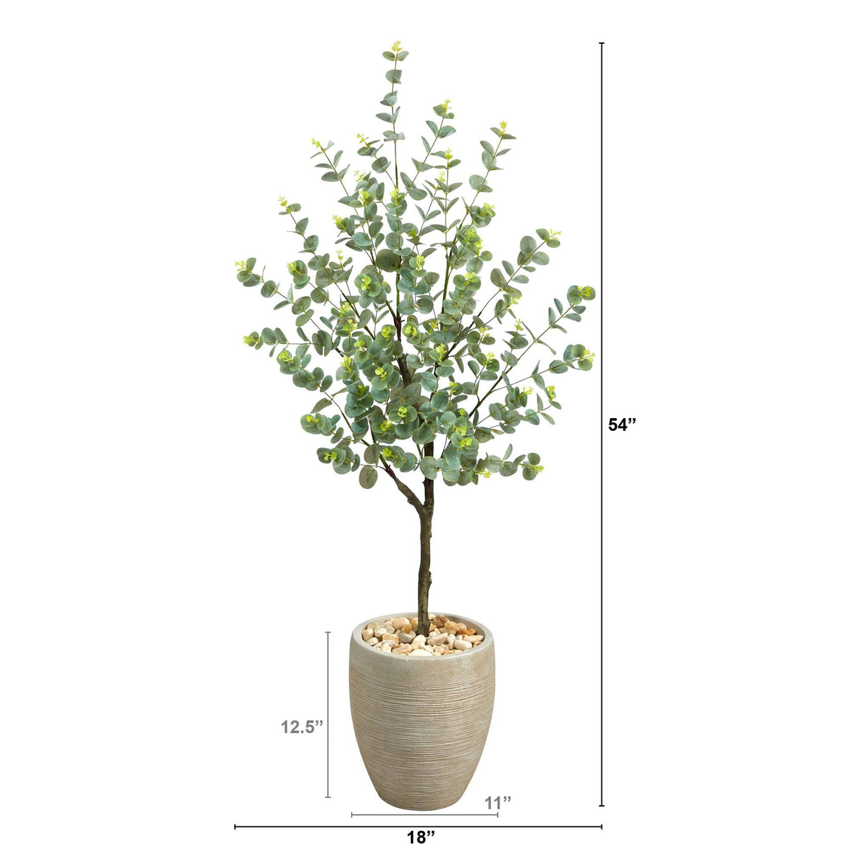 4.5’ Eucalyptus Artificial Tree in Sand Colored Planter