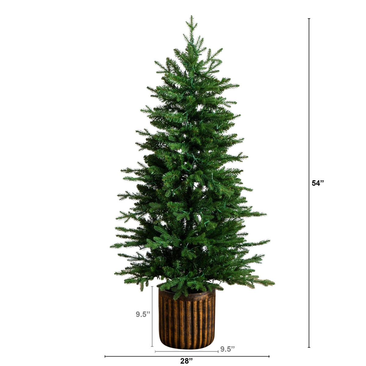 4.5' Pre-Lit Artificial Christmas Tree in Decorative Planter with 400 LED Lights