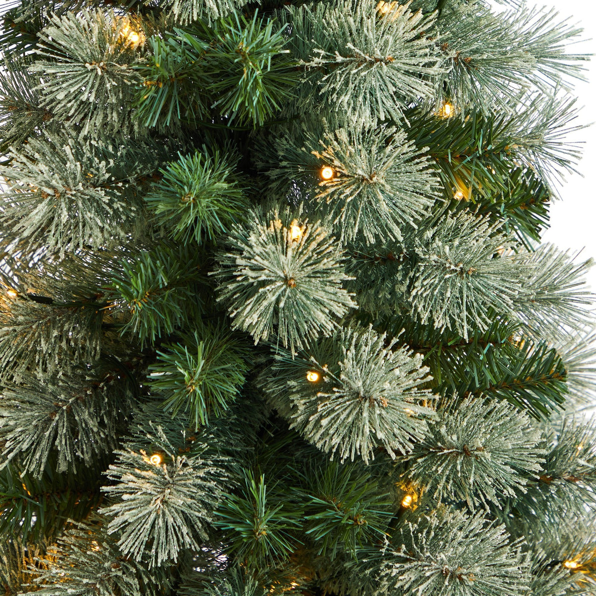 4.5' Nova Scotia Artificial Christmas Tree in Engraved Geometric Stone Planter, decorative Christmas tree for home and seasonal holiday display