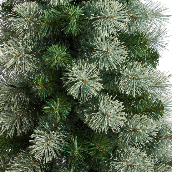 4.5' Nova Scotia Artificial Christmas Tree in Engraved Geometric Stone Planter, artificial Christmas tree for festive holiday home decor from Cedar & Spice G...