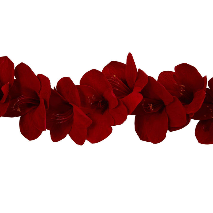 5' Amaryllis Garland, home decor accent for fireplace, railing or entryway