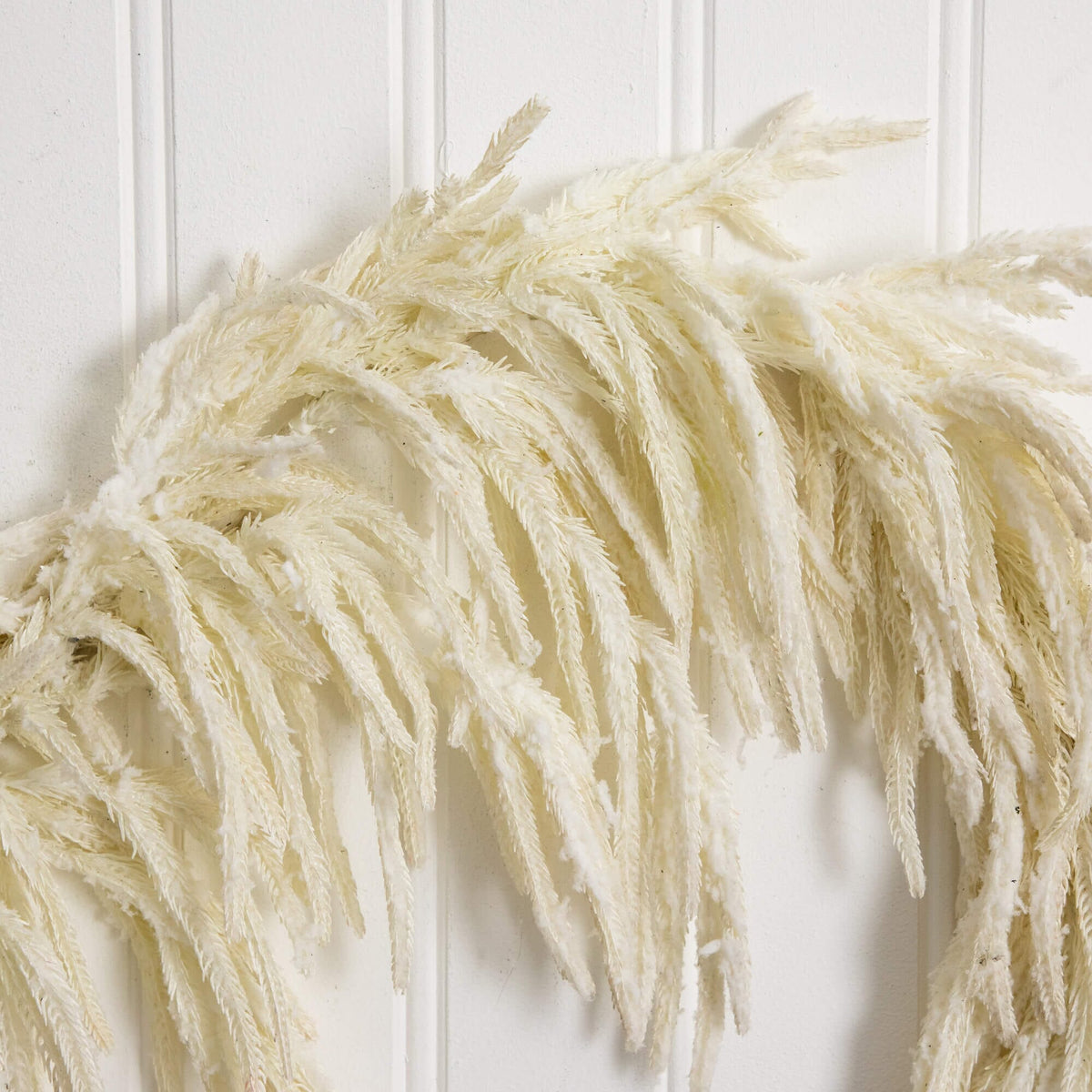 5' Artificial Real Touch White Norfolk Island Pine Garland with Natural Look, evergreen home accent for fireplace, railing or entryway