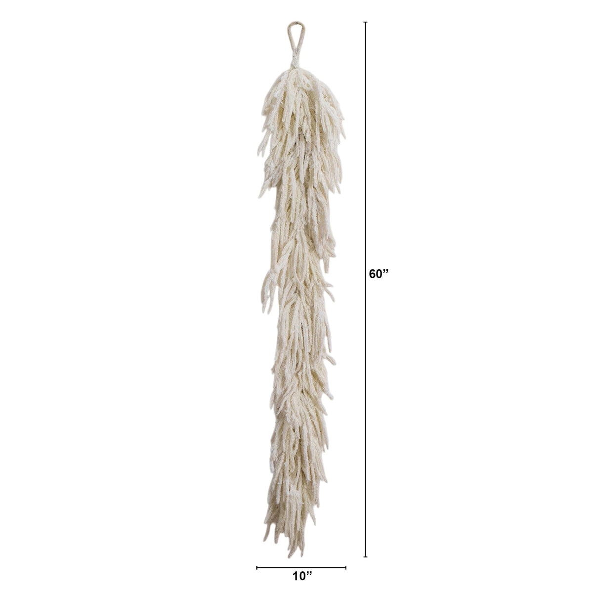 5' Artificial Real Touch White Norfolk Island Pine Garland with Natural Look, realistic greenery decor for mantel, staircase or doorway from Cedar & Spice Gifts