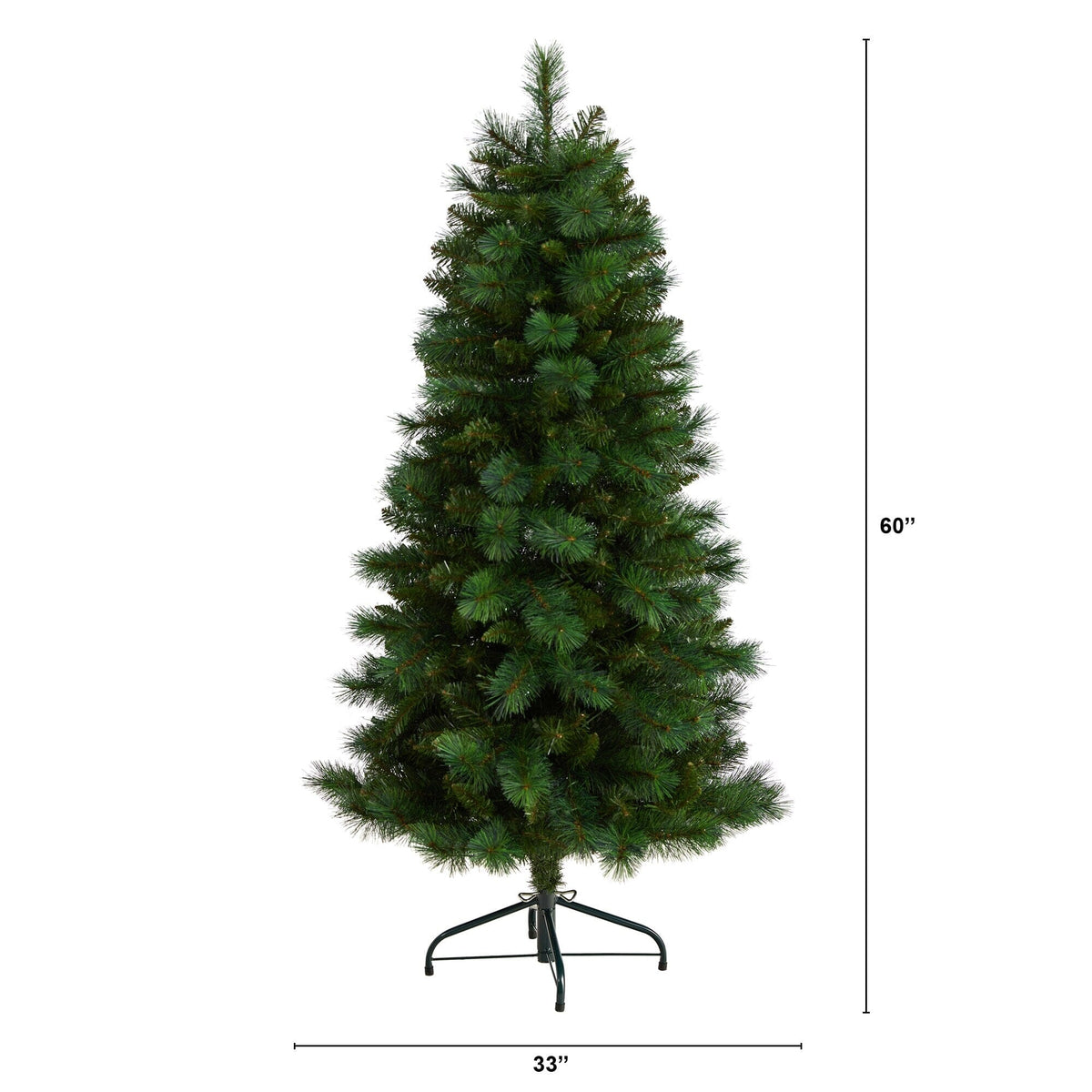5' Slim West Virginia Mountain Christmas Tree w/467 Branches, decorative Christmas tree for home and seasonal holiday display
