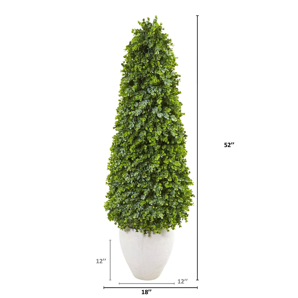 52” Eucalyptus Topiary Artificial Tree in White Planter (Indoor/Outdoor)